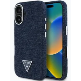 GUESS MAG DESNIM TRIANGLE IPHONE 16 BLUE