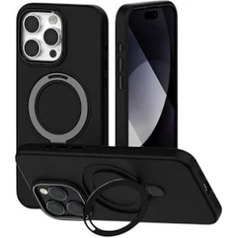 CASE SILICON RING IPHONE 15 PLUS BLACK