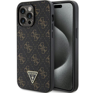 GUESS TRIANGLE METAL LOGO IPHONE 15 BLACK