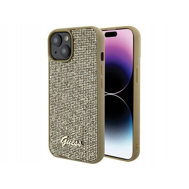 GUESS DISCO METAL SCRIPT IPHONE 15(13,14) GOLD