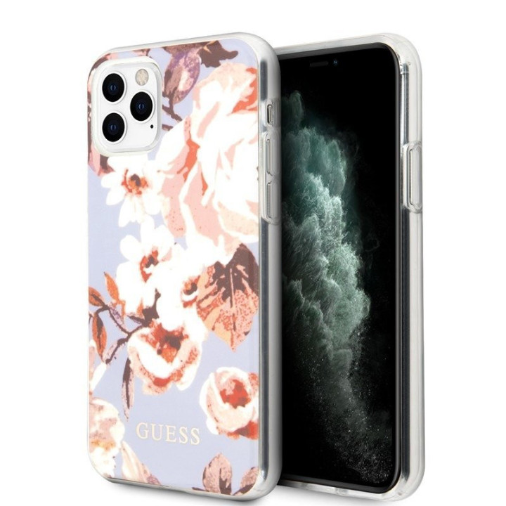 ETUI GUESS FLOWER SHINY IPHONE 11 PRO LILAC