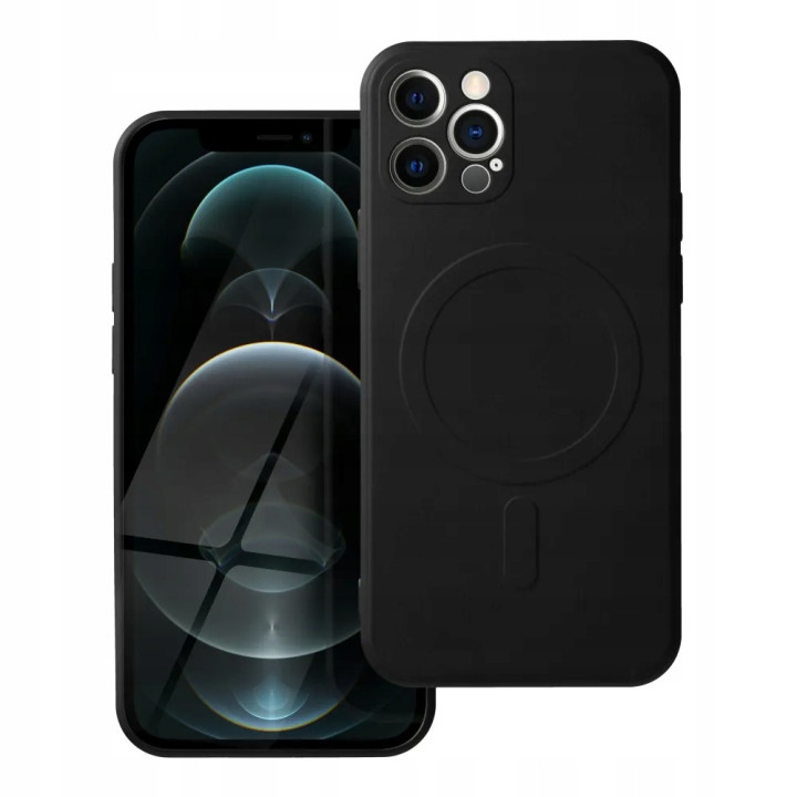 CASE SILICON MAG COVER IPHONE 12 PRO MAX BLACK