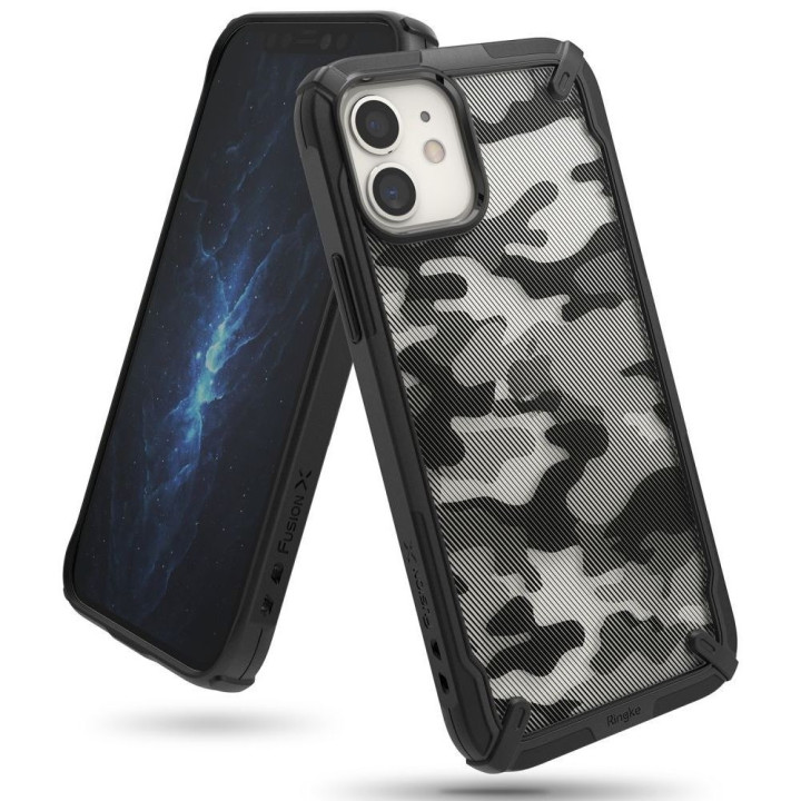 ETUI RINGKE FUSION X CAMO IPHONE 12/12 PRO BLACK
