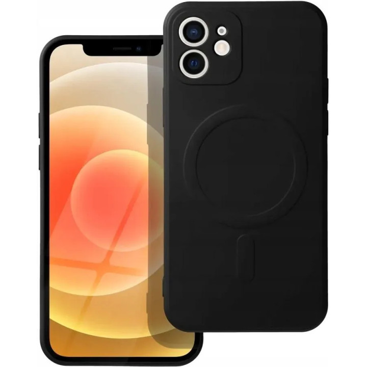 CASE SILICON MAG COVER IPHONE 12 BLACK