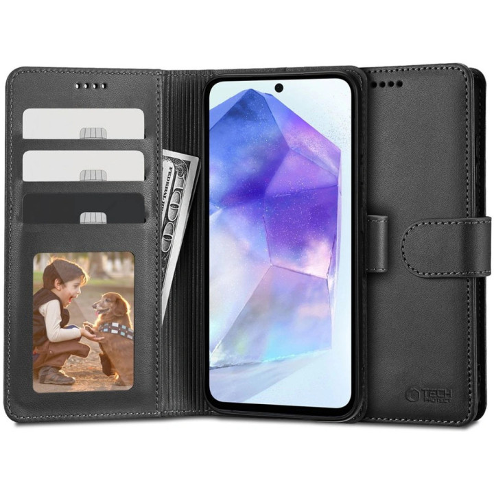FLIP TECH 3MK WALLET SAM GALAXY A55 BLACK