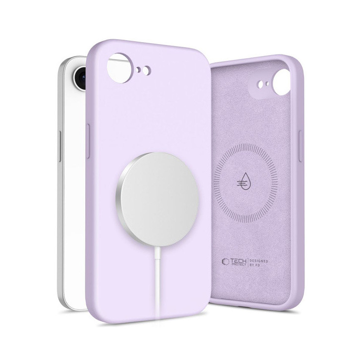 CASE TECH SILICON LIQUID MAGSAFE IPHONE 16E MAUVE