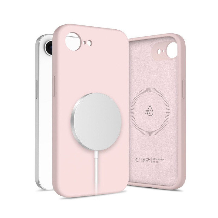 CASE TECH SILICON LIQUID MAGSAFE IPHONE 16E PINK