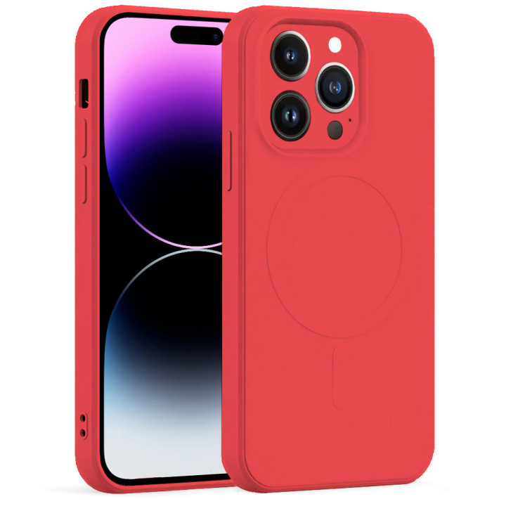 CASE SILICON MAGSAFE IPHONE 14 PRO RED