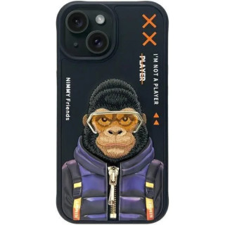 CASE NIMMY COOL&CUTE MONKEY IPHONE 15 BLACK