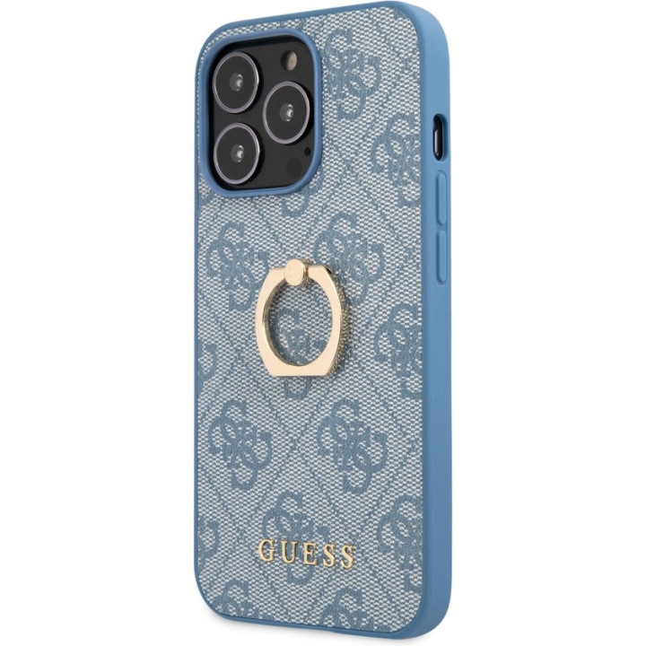 ETUI GUESS RING STAND IPHONE 13 PRO BLUE