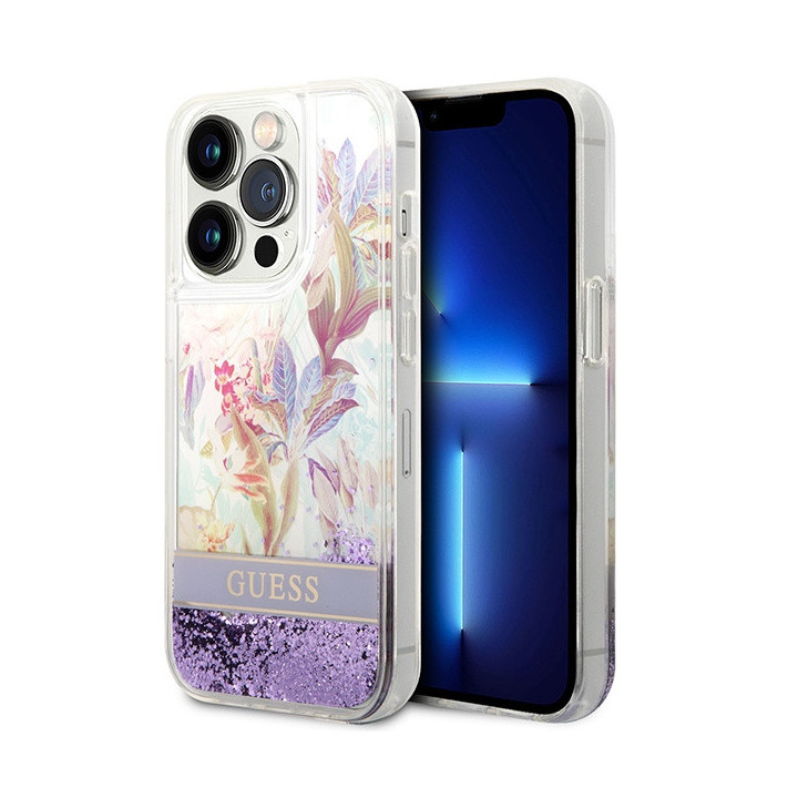 GUESS LIQUID GLITTER IPHONE 14 PRO PURPLE