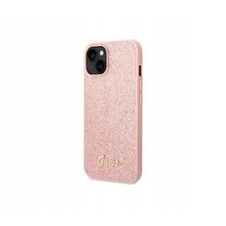 GUESS GLITTER FLAKES SCRIPT IPHONE 14 PINK