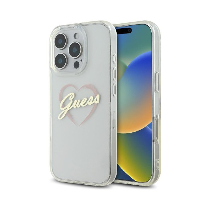 GUESS HARDCASE IML HEART IPHONE 16 PRO MAX CLEAR