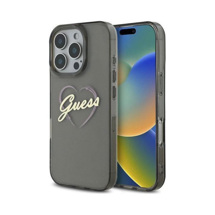 GUESS HARDCASE IML HEART IPHONE 16 PRO MAX BLACK