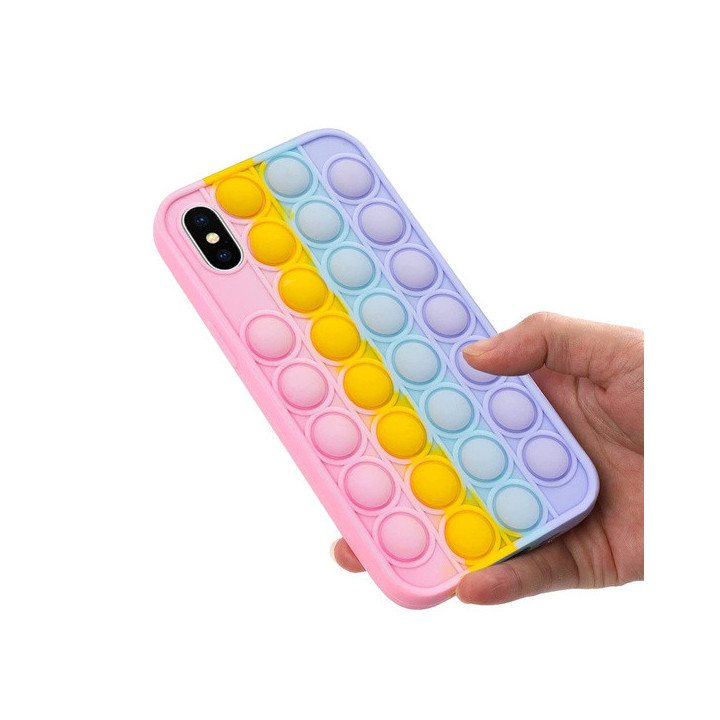 CASE PUSH BUBBLE IPHONE X/XS PINK/YELLOW