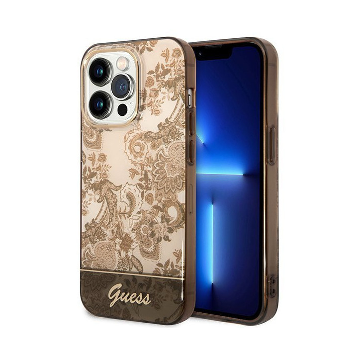 GUESS PORCELAIN COLLECTION IPHONE 14 PRO OCHRE