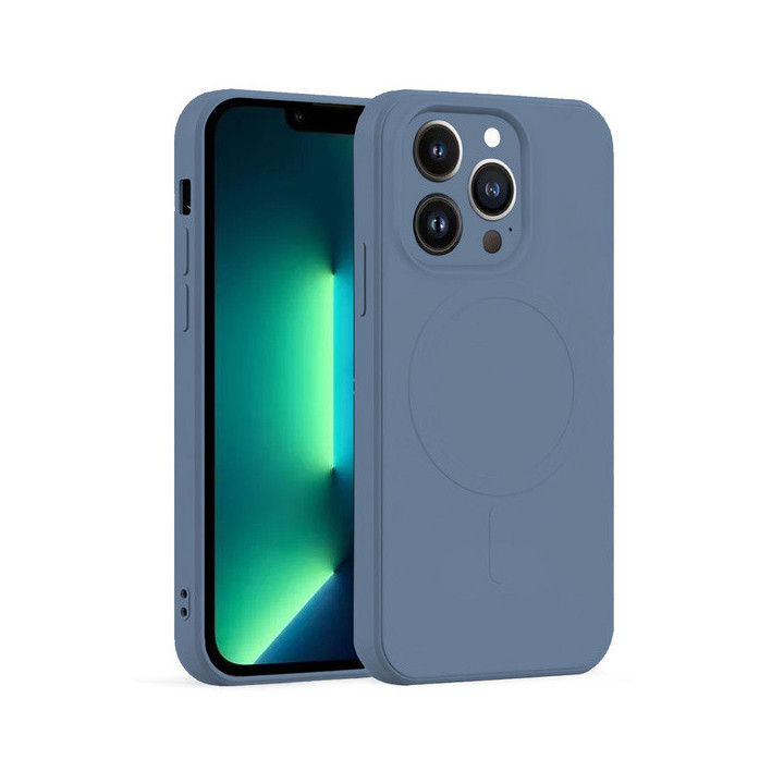 CASE SILICON MAG COVER IPHONE 13 PRO BLUE