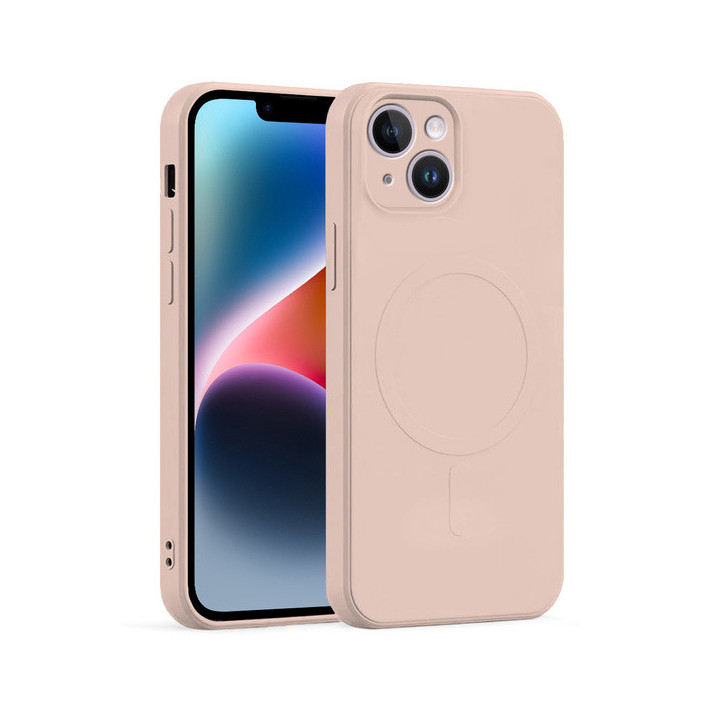 CASE SILICON MAG COVER IPHONE 13 PINK