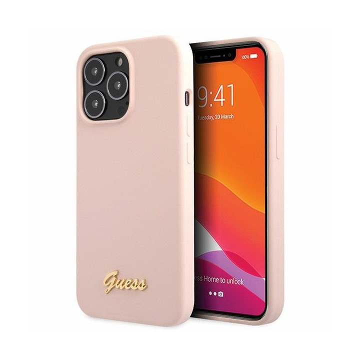ETUI GUESS SILICON IPHONE 13 PRO LIGHT PINK
