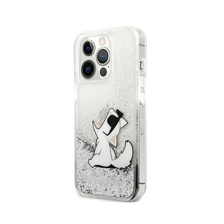 ETUI KARL GLITTER CHOUPETTE IPHONE 13 PRO SILVER