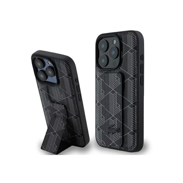 CASE LACOSTE GRIP STAND MONO IPHONE 16 PRO BLACK