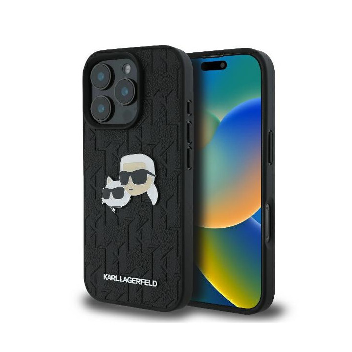 KARL MONOGRAM KARL&CAT HEAD IPHONE 16 PRO BLACK