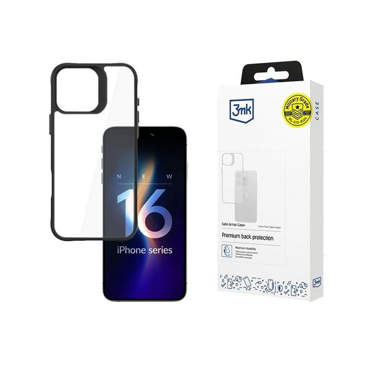 3MK SATIN ARMOR CASE+ IPHONE 16 PRO CLEAR