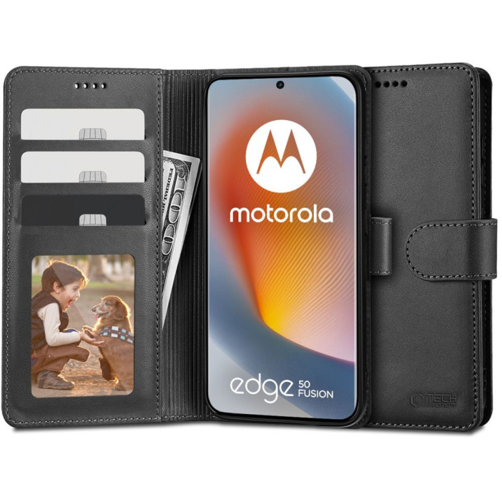 FLIP TECH WALLET MOTO EDGE 50 FUSION BLACK