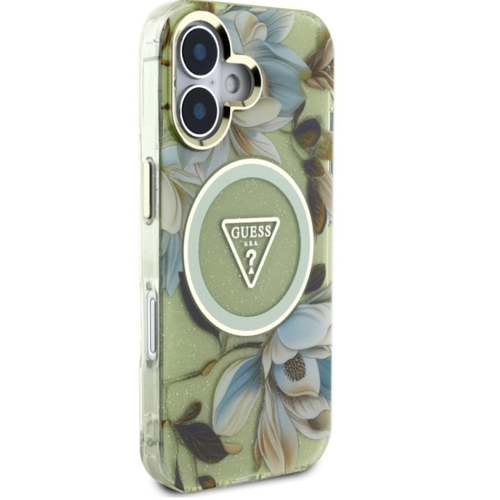 GUESS MAGSAFE FLOWERS IPHONE 16 PRO MAX GREEN
