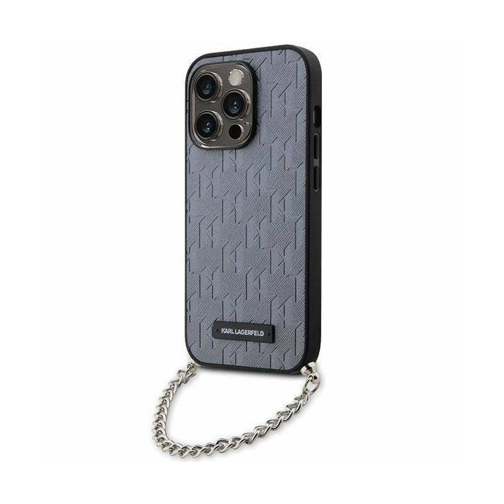 ETUI KARL WITH CHAIN IPHONE 14 PRO MAX GRAY