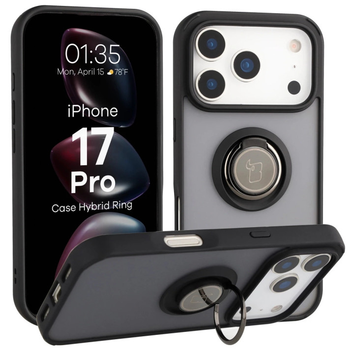 CASE BIZON HYBRID RING IPHONE 17 PRO BLACK