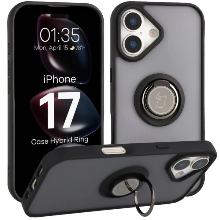 CASE BIZON HYBRID RING IPHONE 17 BLACK