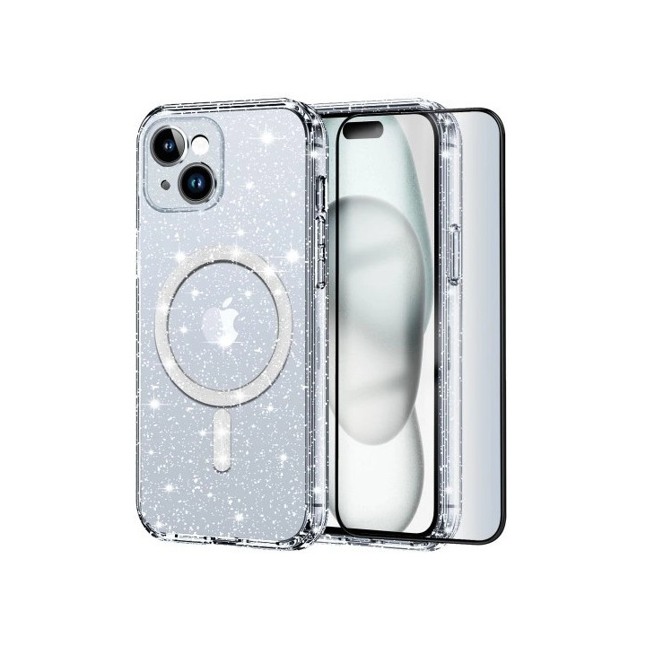 CASE MAGSAFE GLITTER IPHONE 15 CLEAR