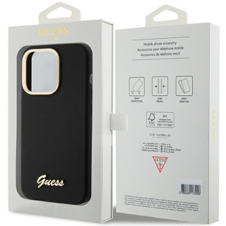 GUESS SILICON LOGO&FRAME IPHONE 15 PRO MAX BLACK