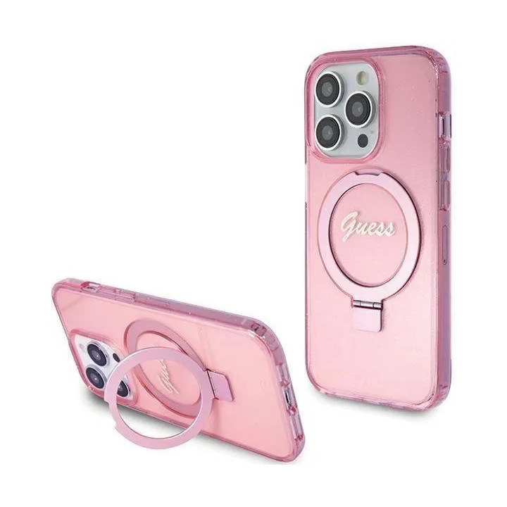 GUESS RING STAND MAGSAFE IPHONE 15 PRO MAX PINK