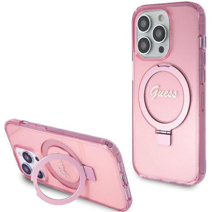 GUESS RING CLASSIC LOGO MAG IPHONE 15 PRO MAX PINK