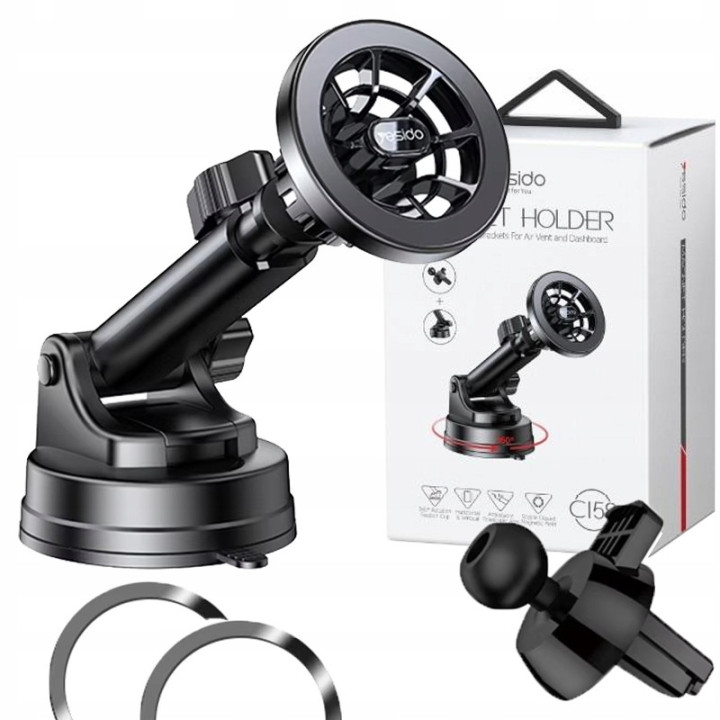 UCHWYT SAMOCH YESIDO MAGSAFE C158 2W1 BLACK