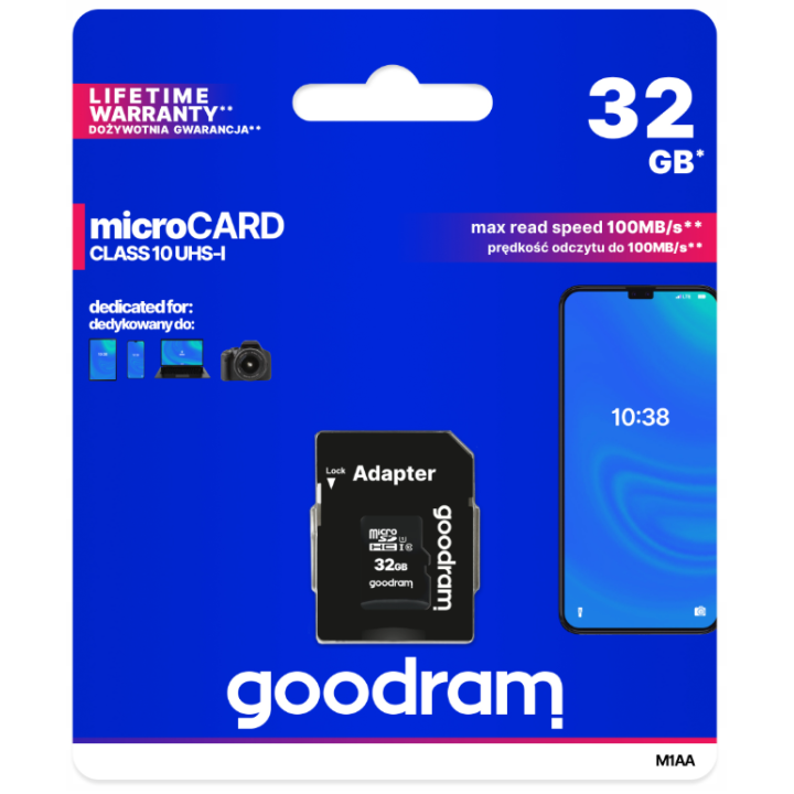 KARTA PAMIĘCI GOODRAM IMRO 32GB+ ADAPTER c10