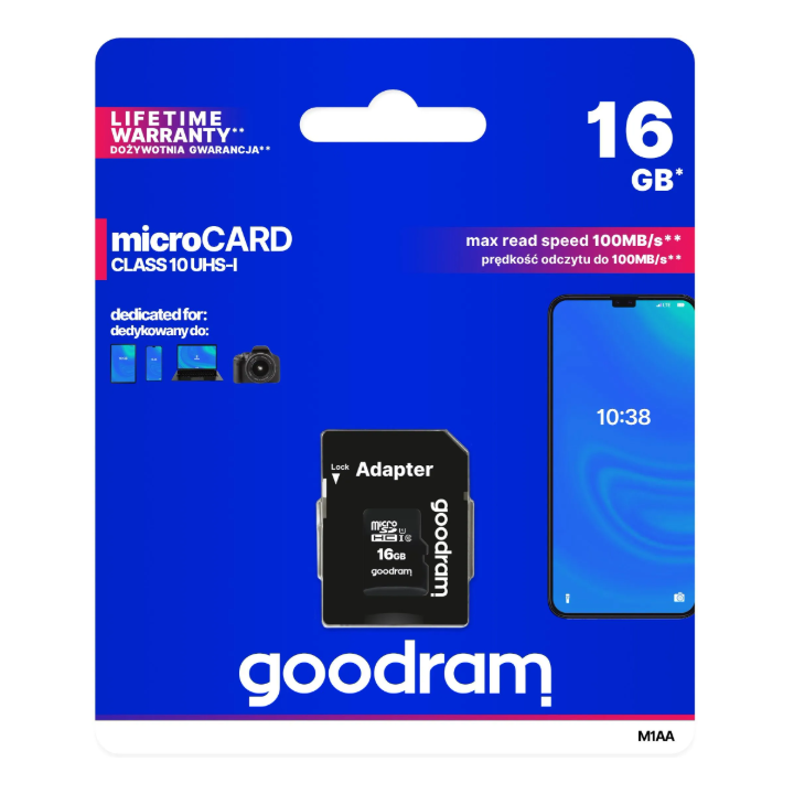 KARTA PAMIECI GOODRAM IMRO 16GB+ADAPTER CL10