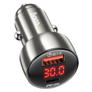 KOSTKA ŁAD SAMOCH HOCO USB-C+USB-A 48W Z50 BLACK