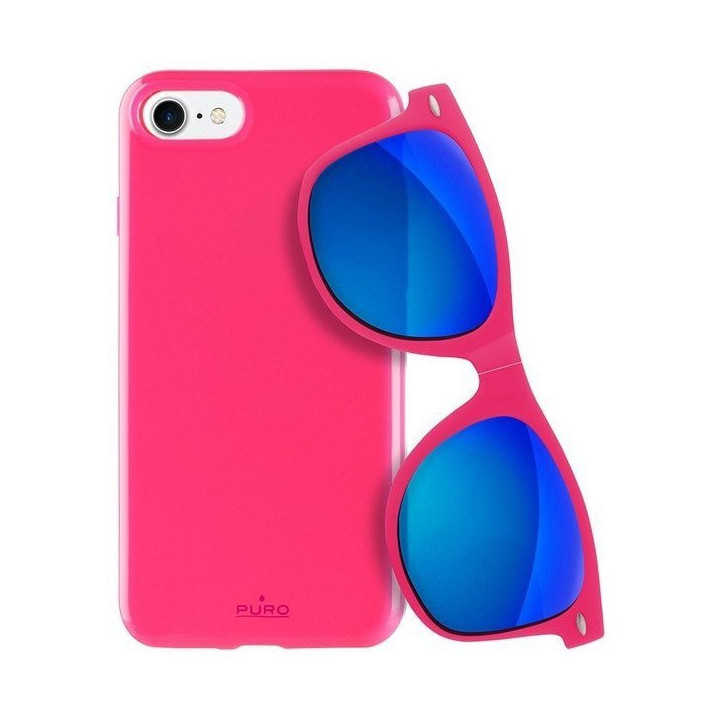 CASE PURO SUNNY KIT IPHONE 7/8/SE 2020 PINK+GLASSE