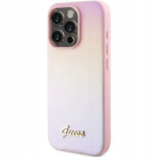 GUESS SAFFIANO IRIDESCENT IPHONE 15 PRO PINK