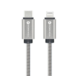 KABEL FORCELL METAL 27W 1M USB-C DO LIGTNING GRAY