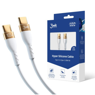 KABEL 3MK USB-C DO USB-C 2M PD100W WHITE