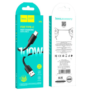 KABEL HOCO SENDEM TYP-C 100W 6A 1,2M BLACK