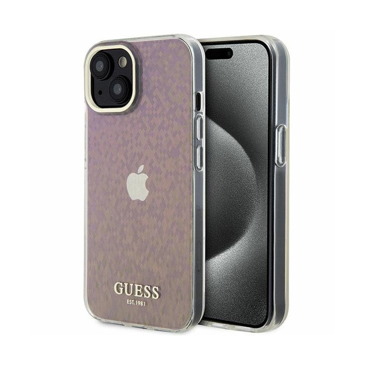 GUESS FACETED MIRROR DISCO IPHONE 15 PRO PINK