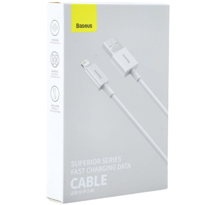 KABEL BASEUS LIGHTNING 2M 2.4A WHITE