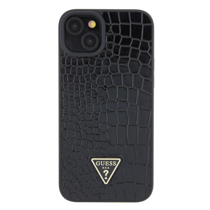 GUESS CROCO TRAINGLE LOGO IPHONE 15 PRO BLACK