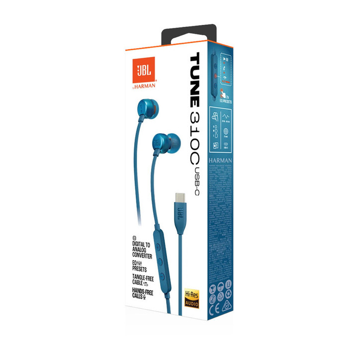 SŁUCHAWKI JBL TUNE 310C USB-C BLUE