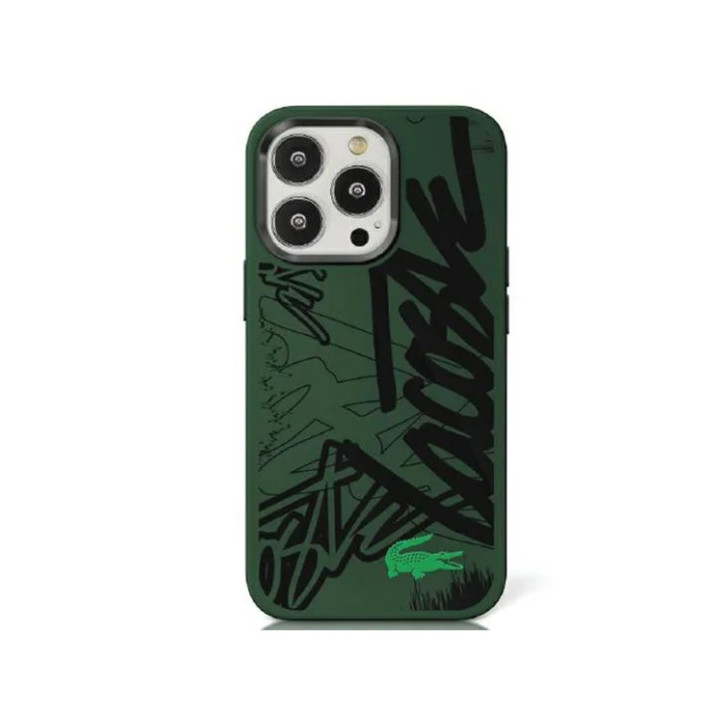 CASE LACOSTE SILICON GRAFFITI IPHONE 15 PRO BLACK